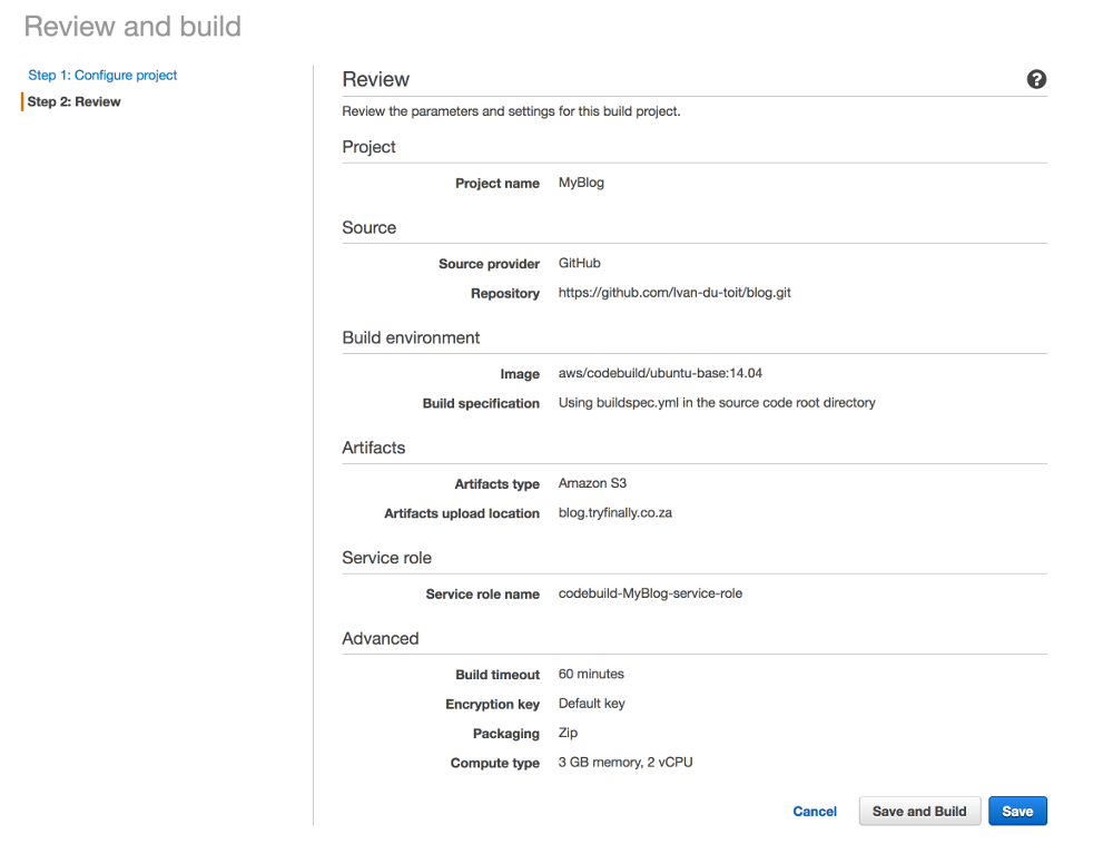 Build project setup review